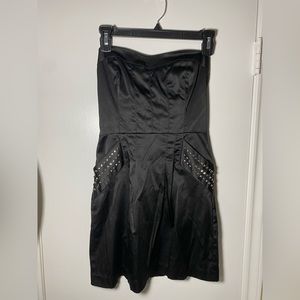 Mini. Black Corset Dress. Strapless. Sz: 3.